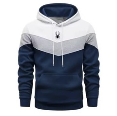 Mens Colorblock Hoodie Pullover Sweatshirt Long Sleeve Casual Jumper Top – XL