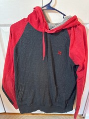Hurley Men’s Medium Pullover Hoodie Red and Dark Gray