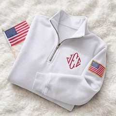 Embroidered J.E.E. Epstein USA Quarter Zip Sweatshirt Jeffrey Epstein Embroidery