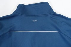 CALVIN KLEIN CK BLUE XL REGULAR FIT ATHLETIC STRETCH HALF ZIP MOCK NECK SWEATER