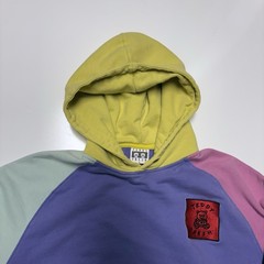 Teddy Fresh Colorblock Pullover Hoodie Size S Purple Green Pink Blue Pockets