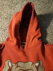 Vintage JNCO Jeans Sweatshirt Hoodie Bulldog Logo Size Youth Large Red 90’s