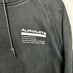 Alphalete Hoodie Black Gym Powerlift Train Athletic Weight Lift Mens Sz M