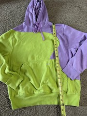 Nike Sportswear Club Color-Clash Pullover Hoodie Size S Lime Green Purple Men’s