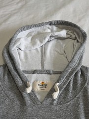 Marine Layer Lightweight Pullover Light Heather Gray Hoodie Sweatshirt SZ Marge