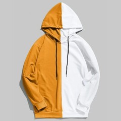 Split Duo Color Hooded Sweatshirt Streetwear Hoodies Oversized Harajuku Fashion