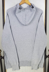 ALTERNATIVE Size Large Mens Knit Cotton+Cashmere Hooded Sweatshirt Hoodie Gray