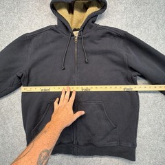 L.L. Bean Hoodie Mens L Black Katahdin Iron Works Sherpa Lined Full Zip Heavy