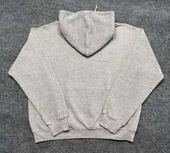 Vintage 80s Sportswear Hoodie Gray Tri Blend Rayon Sweatshirt Made in USA L