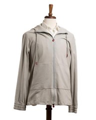 Kiton Napoli $1,950 Gray 100% Cotton Pique Full Zip Up Hoodie Jacket S (48 IT)