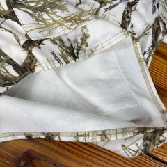 Vtg True Timber men size Large white snow camo pull over fleece hoodie USA