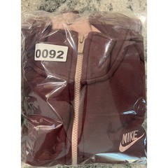 Nike Mens Club Fleece size Lg Quarter Zip Colorblock Pullover Plum Navy retro