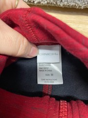 Cinch Mens M Red Heathered 1/4 Zip Pullover Slits Long Sleeve Rayon Blend Cowboy