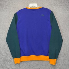 North Face Sweatshirt Mens Small Purple Green Yellow Colorblock Hiking Casual