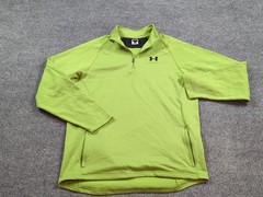 Under Armour Sweatshirt Mens Large Green Regular Fit Performance 1/4 Zip