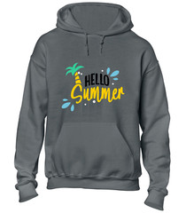HELLO SUMMER HOODY HOODIE HOLIDAY BEACH CASUAL CLOTHING TOP COOL SLOGAN FUNNY