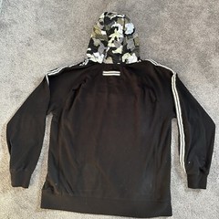 Triple Five Soul Camo Hoodie Mens XXL Black Quilted Patches Skater Style Army