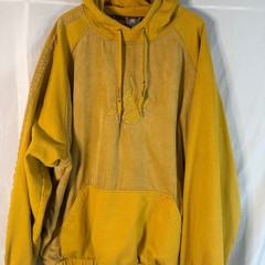Al Wissam Suede Hoodie Mustard Yellow Embroidered Logo Streetwear Pullover 3XL
