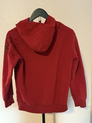 Calvin Klein Jeans Red Pullover Hoodie M Hooded Pockets Long Sleeve Logo
