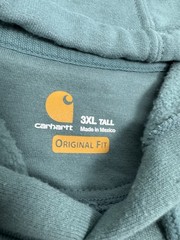 Carhartt Hoodie Mens 3XLT 3XL Tall Teal Pullover Sweatshirt Original Fit Work