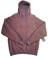 Super Massive Pullover Hoodie Medium Geometric Pattern Jacket Plum Orange