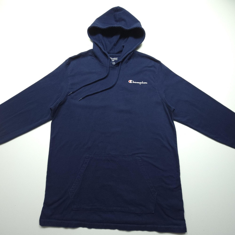 Champion Mens Hoodie Medium Navy Blue Light Jersey Pullover Gym Athletic Workout