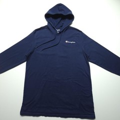 Champion Mens Hoodie Medium Navy Blue Light Jersey Pullover Gym Athletic Workout