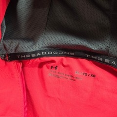 Under Armour Threadborne Mens XL Red Gray 1/4 Zip Hoodie Jacket 1306419 633