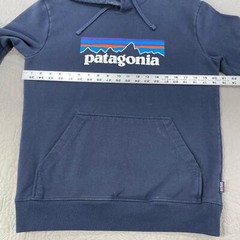 Patagonia P-6 Hoody Big Logo Uprisal Blue Hood Sweatshirt Sustainable Eco Small