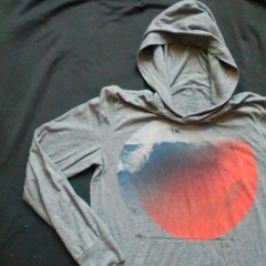 American Eagle Outfitters Mens Gray Sunset Graphic Hoodie Sweatshirt Pullover XS