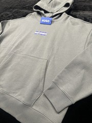 Hugo Boss Men’s Niftyhood Logo Cotton French Terry Pullover Hoodie-Slate Gray/XL