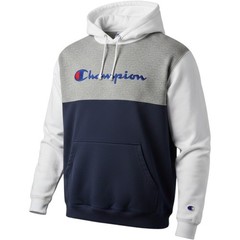Champion Mens Colorblock Hoodie Navy Grey White Embroidered Logo XLT Tall NEW