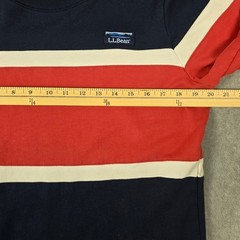 L.L. Bean Sweatshirt Mens Size Medium Pullover Crewneck Stripe Red White Navy
