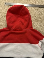 Canada 1867 Colorblock Hoodie Red White Blue Maple Leaf Sleeve Size Small