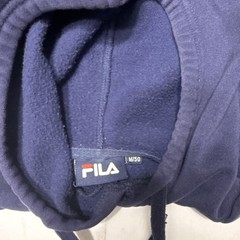 FILA HOODIE navy blue red white classic spellout logo adult Size Medium/50