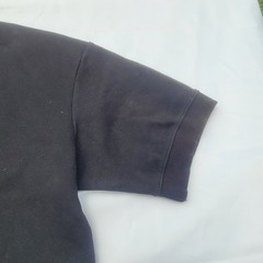 Zara Basic Short Sleeve Sweatshirt Mens Size M Black Ribbed Trim Minimalist D41
