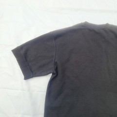 Zara Basic Short Sleeve Sweatshirt Mens Size M Black Ribbed Trim Minimalist D41
