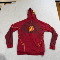 DC Comics The Flash Hoodie Mens Medium Red Graphic Full Zip