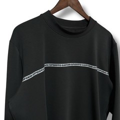 Lufian Elegant Men’s Round Neck Striped Sweatshirt Gray Size XL 24 x 28