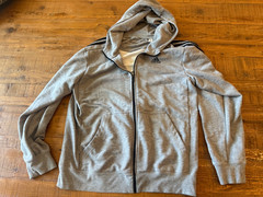Adidas Sport Essentials Gray Full-Zip Hoodie Size L FREE SHIPPING!