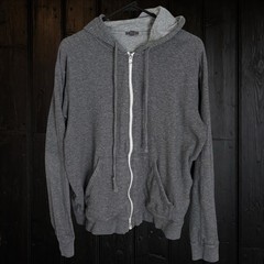 Vince Hoodie Mens L Knit Heather Gray Full Zip Jersey Lined Sweatshirt Designer