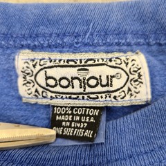 Bonjour Sweatshirt Mens One size Fits all Blue Vintage Outstanding