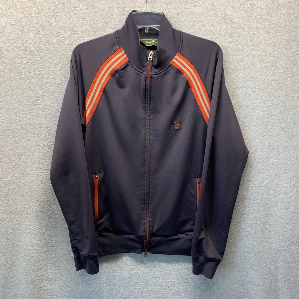 Eddie Bauer Sweatshirt Adult Small Blue Zip Up Sweater Mens Polyester Spandex