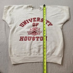 Vintage University Of Houston, Thick Red Varsity Letter Sweatshirt Short Sleeve