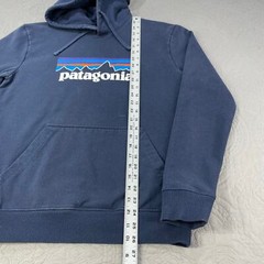 Patagonia P-6 Hoody Big Logo Uprisal Blue Hood Sweatshirt Sustainable Eco Small
