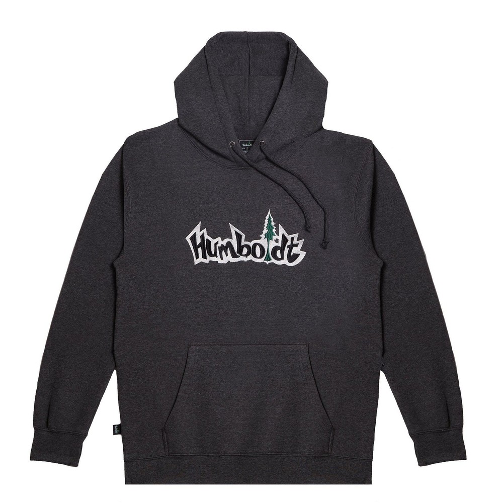 Humboldt Clothing Big Treelogo Embroidered Hoodie Charcoal White Forest Heavywei