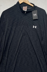 Under Armour Mens Size 2XL Fitted Black Seamless Half Zip Pullover NEW Tags