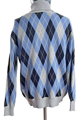 PAUL JONES Men’s Gray & Blue Argyle Knit Turtleneck Sweater Long Sleeve Size M