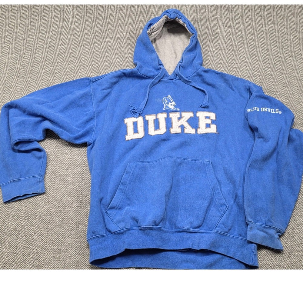 Old Varsity Brand Duke Blue Devils Hoodie Royal Blue Mens Large RN94051