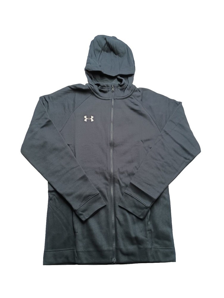 New Under Armour Fleece Hoodie Full Zip Hustle Black Small XL 2XL